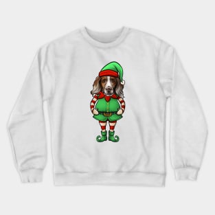 Brittany Spaniel Christmas Elf Crewneck Sweatshirt